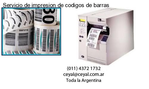 Servicio de impresion de codigos de barras