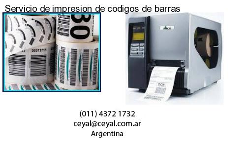 Servicio de impresion de codigos de barras