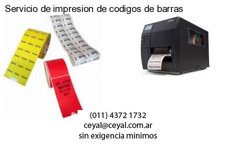 Servicio de impresion de codigos de barras