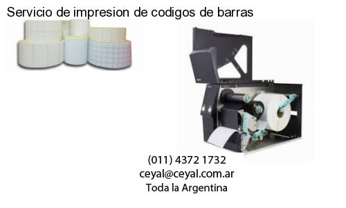 Servicio de impresion de codigos de barras