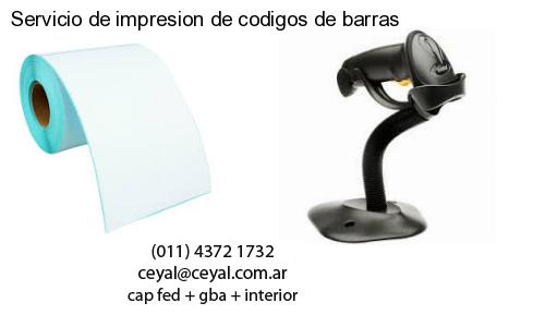 Servicio de impresion de codigos de barras
