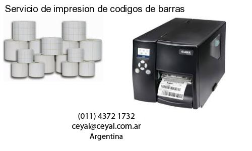 Servicio de impresion de codigos de barras