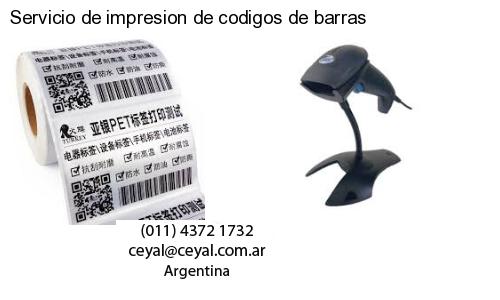 Servicio de impresion de codigos de barras