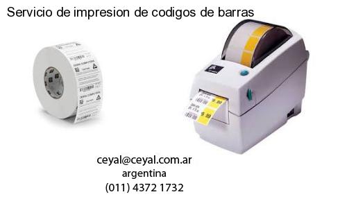 Servicio de impresion de codigos de barras