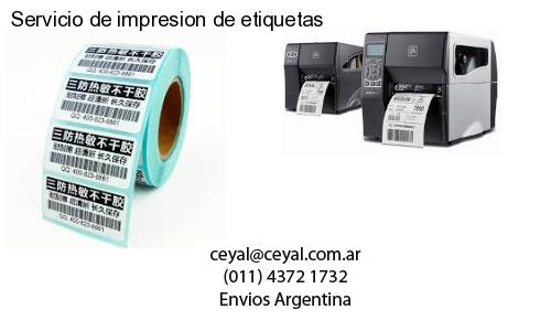 Servicio de impresion de etiquetas
