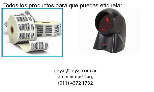 Todos los productos para que puedas etiquetar