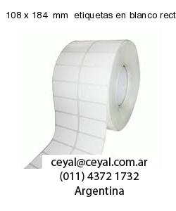 108 x 184  mm  etiquetas en blanco rectangulares