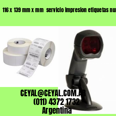 116 x 139 mm x mm  servicio impresion etiquetas numeradas