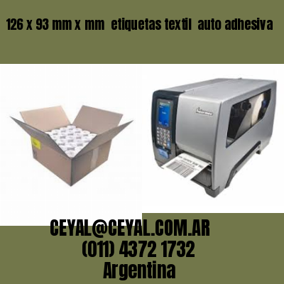 126 x 93 mm x mm  etiquetas textil  auto adhesiva