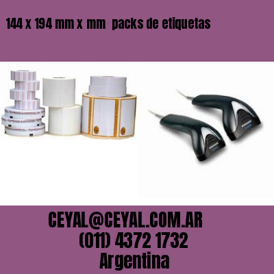 144 x 194 mm x mm  packs de etiquetas