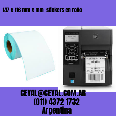 147 x 116 mm x mm  stickers en rollo