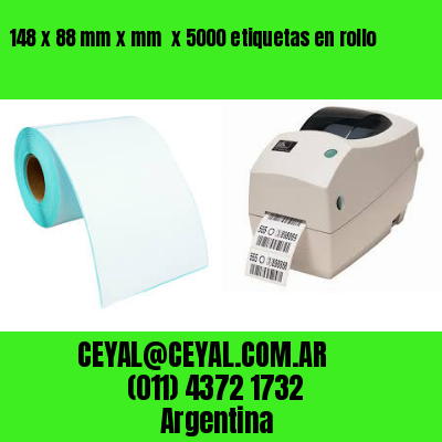 148 x 88 mm x mm  x 5000 etiquetas en rollo