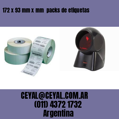 172 x 93 mm x mm  packs de etiquetas