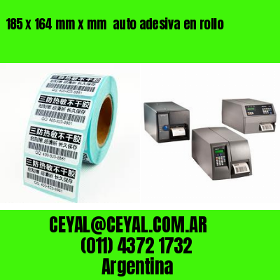 185 x 164 mm x mm  auto adesiva en rollo