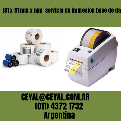 191 x 81 mm x mm  servicio de impresion base de datos