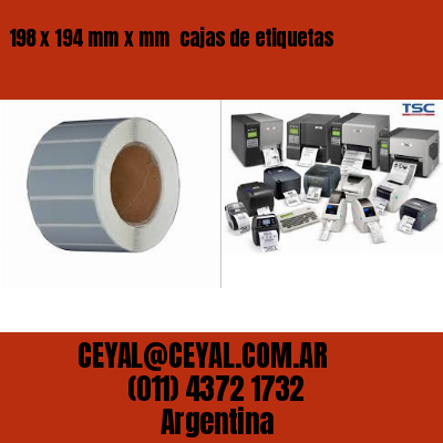 198 x 194 mm x mm  cajas de etiquetas