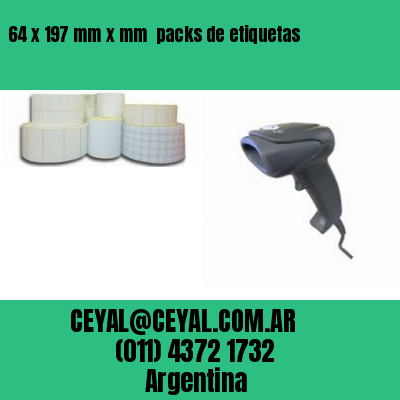 64 x 197 mm x mm  packs de etiquetas