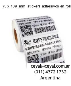 75 x 109  mm  stickers adhesivos en rollos