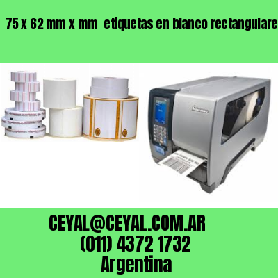 75 x 62 mm x mm  etiquetas en blanco rectangulares