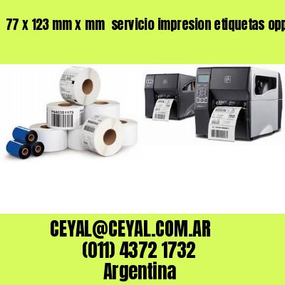 77 x 123 mm x mm  servicio impresion etiquetas opp