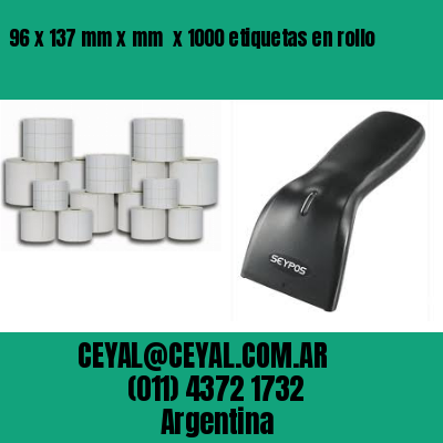 96 x 137 mm x mm  x 1000 etiquetas en rollo