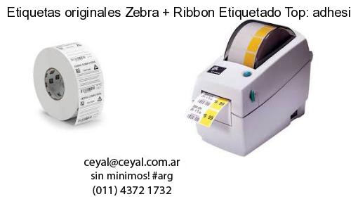 Etiquetas originales Zebra   Ribbon Etiquetado Top: adhesivo   ribbo