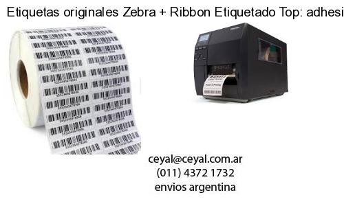 Etiquetas originales Zebra   Ribbon Etiquetado Top: adhesivo   ribbo