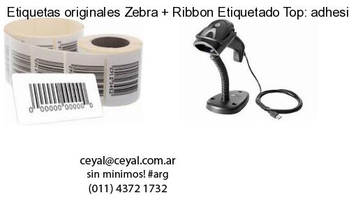 Etiquetas originales Zebra   Ribbon Etiquetado Top: adhesivo   ribbo