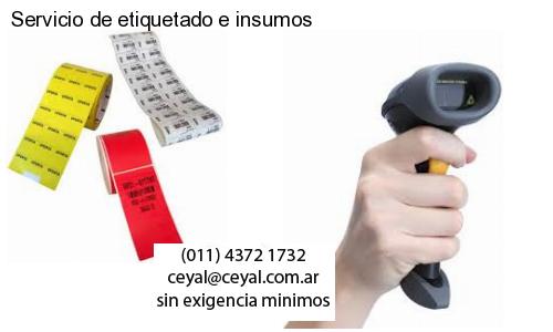 Servicio de etiquetado e insumos