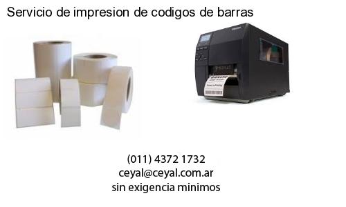 Servicio de impresion de codigos de barras