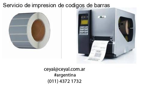 Servicio de impresion de codigos de barras