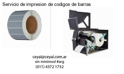 Servicio de impresion de codigos de barras