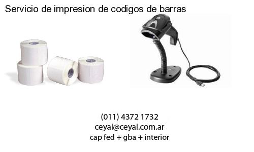 Servicio de impresion de codigos de barras