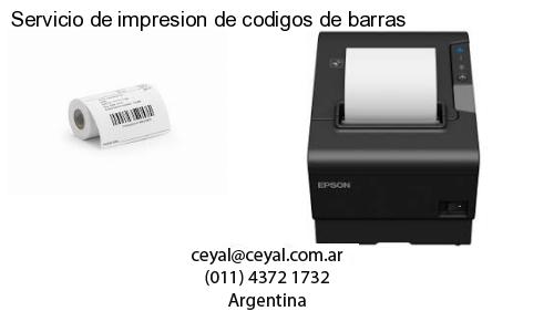 Servicio de impresion de codigos de barras