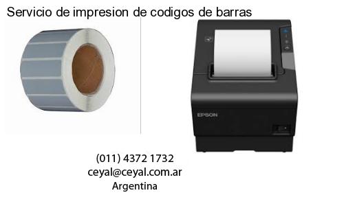 Servicio de impresion de codigos de barras