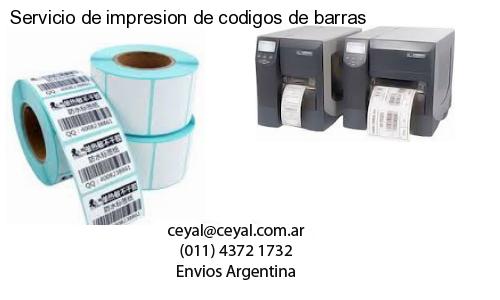 Servicio de impresion de codigos de barras