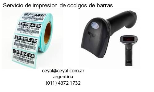 Servicio de impresion de codigos de barras