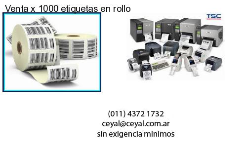 Venta x 1000 etiquetas en rollo