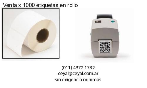 Venta x 1000 etiquetas en rollo