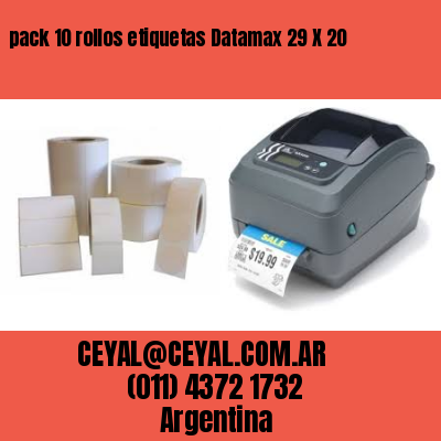 pack 10 rollos etiquetas Datamax 29 X 20