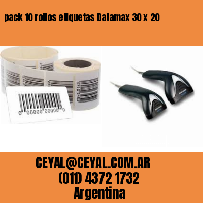 pack 10 rollos etiquetas Datamax 30 x 20