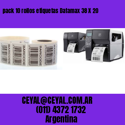 pack 10 rollos etiquetas Datamax 38 X 20