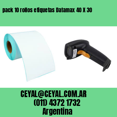 pack 10 rollos etiquetas Datamax 40 X 30