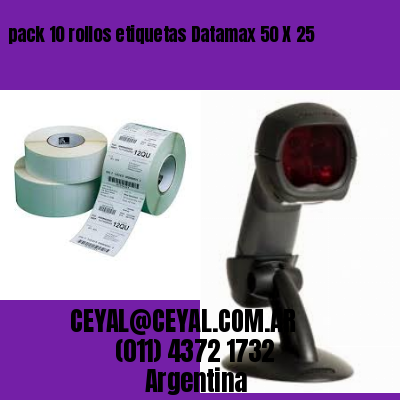 pack 10 rollos etiquetas Datamax 50 X 25