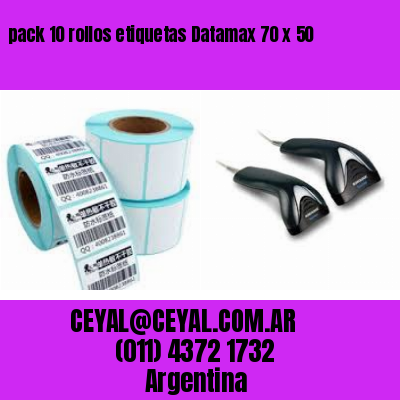 pack 10 rollos etiquetas Datamax 70 x 50