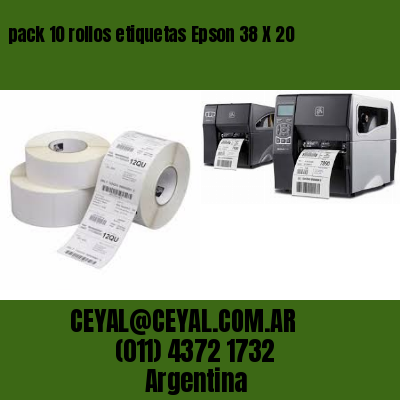 pack 10 rollos etiquetas Epson 38 X 20