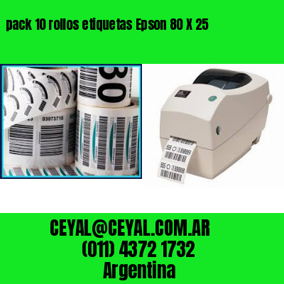 pack 10 rollos etiquetas Epson 80 X 25