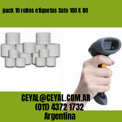 pack 10 rollos etiquetas Sato 100 X 80