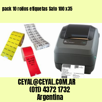 pack 10 rollos etiquetas Sato 100 x35