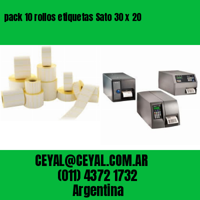 pack 10 rollos etiquetas Sato 30 x 20